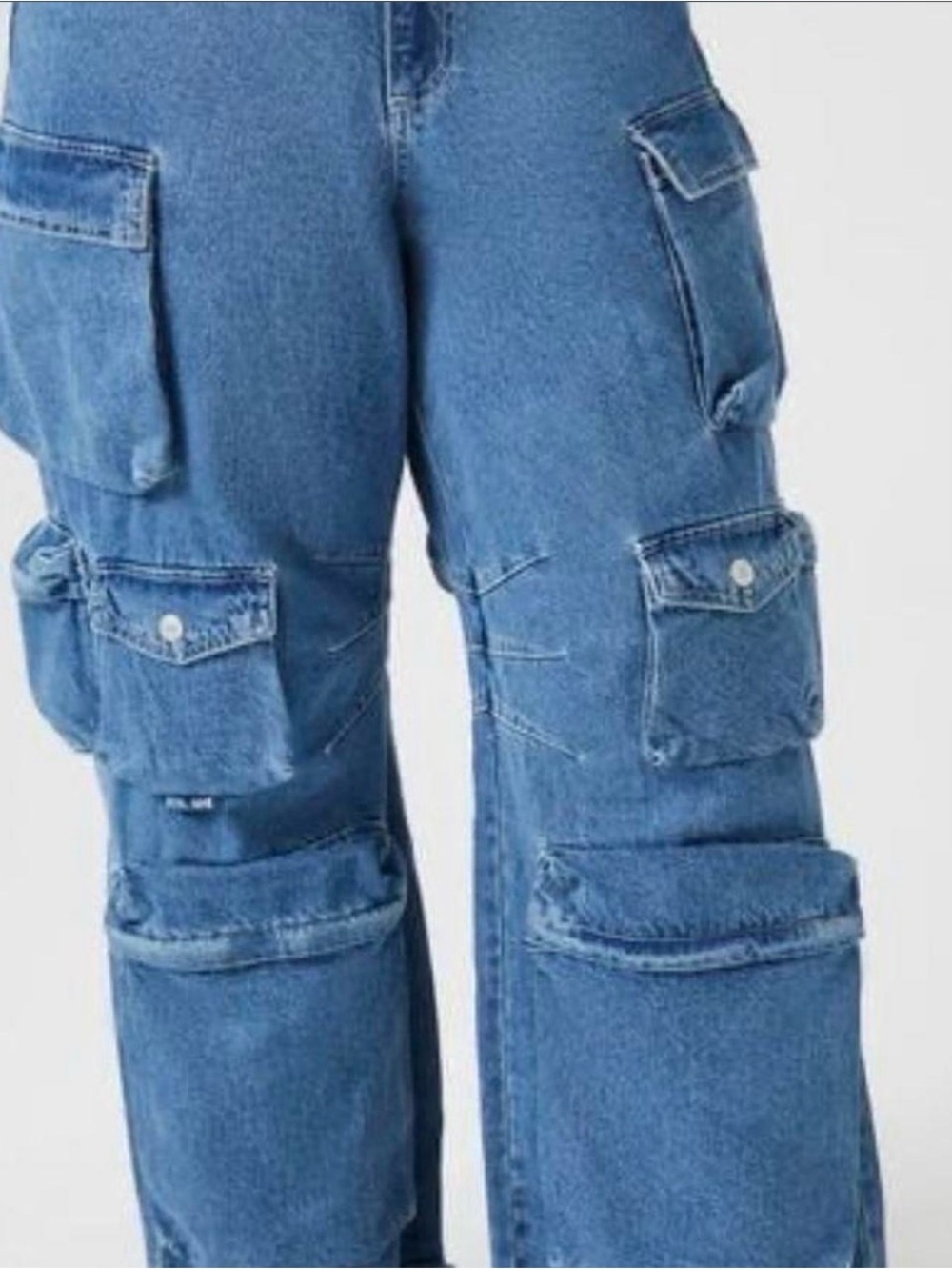 Forever 21 Blue Women's Cargo Boyfriend Jeans